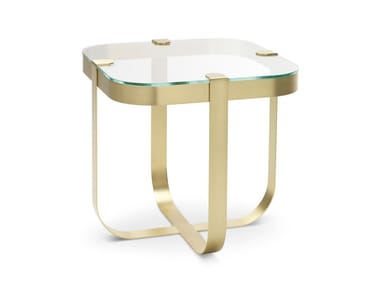 RING - Square glass and iron coffee table (Request Info).