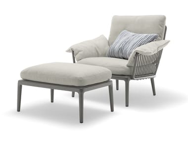 ROLF BENZ 271 YOKO - Fabric and aluminium garden armchair with armrests (Request Info).