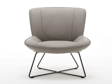 ROLF BENZ 383 - Upholstered leather armchair (Request Info).