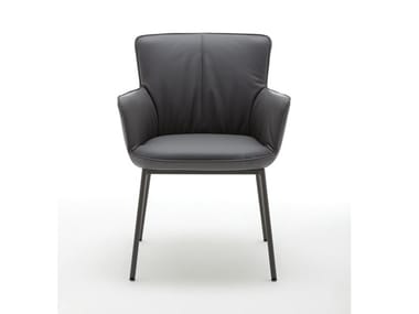 ROLF BENZ 655 - Upholstered leather chair with armrests (Request Info).
