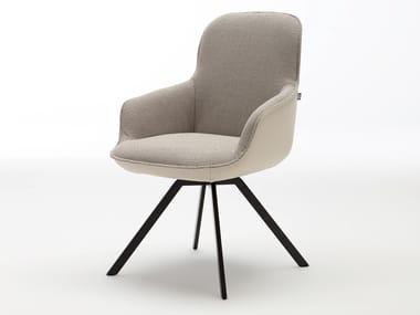 ROLF BENZ 671 SMO - Upholstered trestle-based chair with armrests (Request Info).