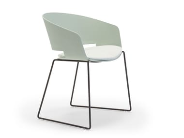 RONDA Outdoor SO0434 - Sled base garden chair with armrests (Request Info).