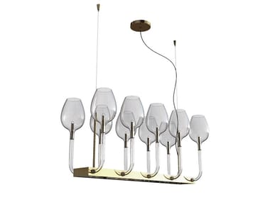 ROS? 3050/L10 - LED blown glass and metal chandelier (Request Info).