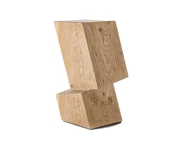 ROTTERDAM HIGH - High solid cedar wood stool with footrest (Request Info).