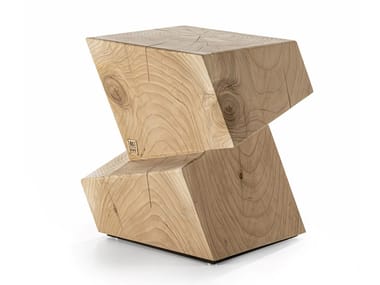 ROTTERDAM - Low solid cedar wood stool (Request Info).