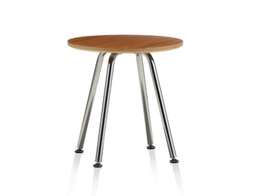 SWOOP - Round wooden coffee table by Herman Miller