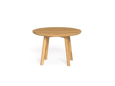 KAREN - Round teak garden side table (Request Info).
