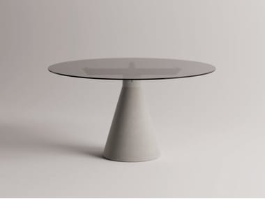 1957 CLUB 44 - Round glass dining table (Request Info).