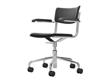 S 43 PVFDR - Swivel upholstered chair with armrests and with castors (Request Info).