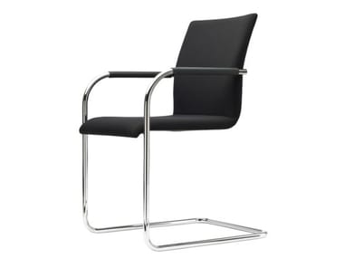 S 55 PF EVO - Cantilever upholstered chair with armrests (Request Info).