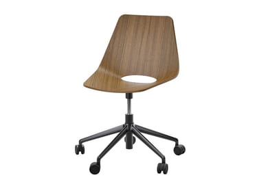 S 661 DR - Multi-layer wood office chair with castors with 5-Spoke base (Request Info).