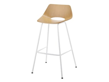 S 661 H - Contemporary style high multi-layer wood stool with footrest (Request Info).