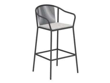 SAMBA - High aluminium garden stool with footrest (Request Info).