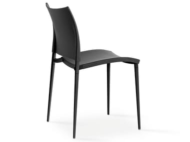 SAND - Upholstered stackable leather chair (Request Info).