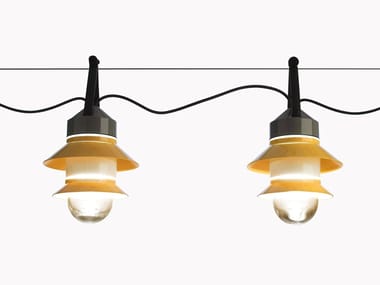 SANTORINI - Cable-mounted polycarbonate outdoor pendant lamp (Request Info).