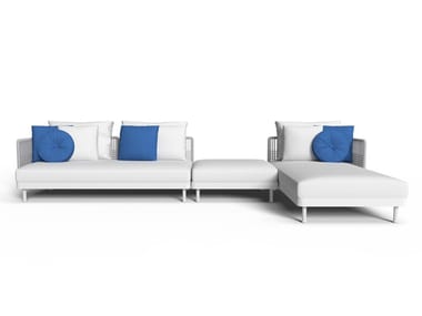 SLAM/ROPE - Sectional fabric garden sofa with rope backrest (Request Info).