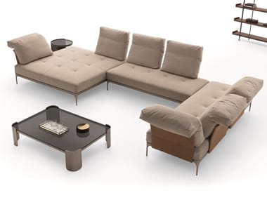 ADA - Corner sectional fabric sofa with chaise longue (Request Info).