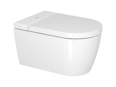 SENSOWASH® STARCK F PLUS - Wall-hung ceramic toilet with electronic seat by Duravit