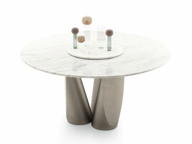 SENTEI - Round marble table with Lazy Susan (Request Info).