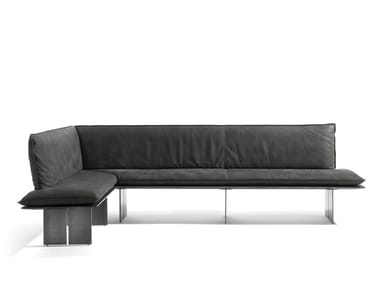 SEQUOIA - Corner upholstered leather bench with back (Request Info).