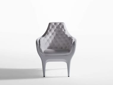 SHOWTIME - Tufted upholstered leather armchair by BD Barcelona Design