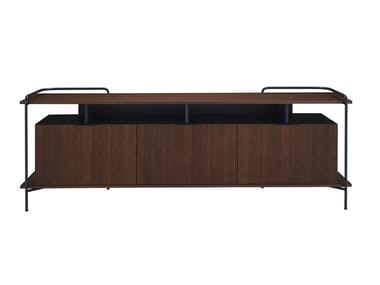 ALANDO - Walnut sideboard with flap doors (Request Info).