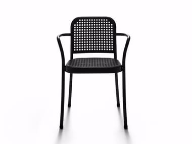 SILVER - Stackable aluminium chair with armrests (Request Info).