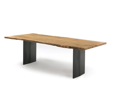 SKY-NATURA BRICCOLA - Rectangular table with briccola wood top and iron base (Request Info).