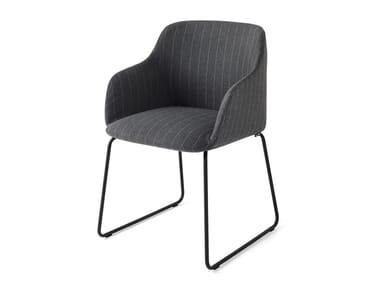 ELLE - Sled base upholstered chair with armrests (Request Info).