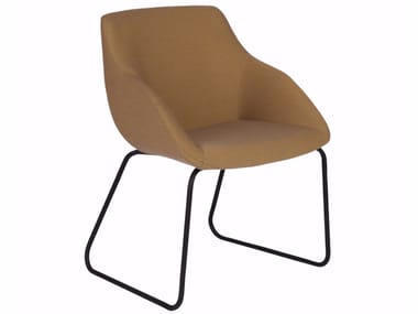 BLUE CONFERENCE - SLED - Sled base upholstered fabric chair (Request Info).