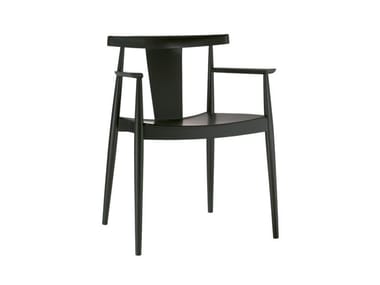 SMILE SO0335 - Open back beech chair with armrests (Request Info).