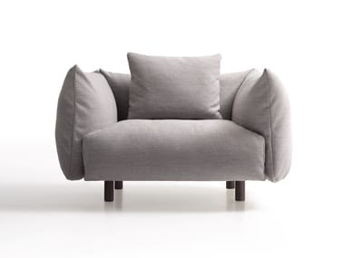 SOFFIO - Recycled fabric armchair with armrests (Request Info).