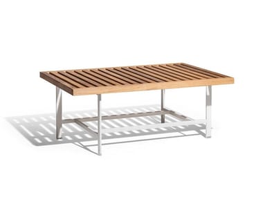 SOLARIA - Rectangular teak garden side table (Request Info).