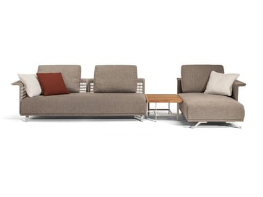 SOLARIA - Sectional fabric garden sofa with removable cover (Request Info).