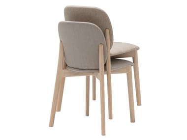 SOLO CHAIR SI3020 - Stackable solid wood chair with integrated cushion (Request Info).