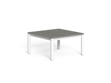 LAKE - Square porcelain stoneware coffee table with aluminium base (Request Info).