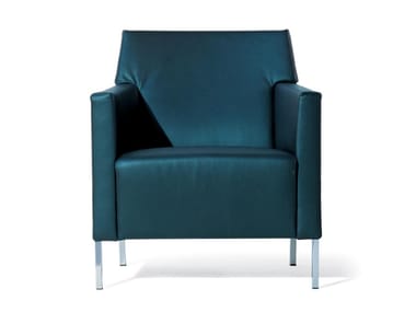STEEL - Leather easy chair with armrests (Request Info).
