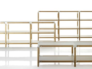 STEELWOOD - Double-sided sectional wooden bookcase (Request Info).