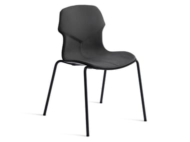 STEREO IMPILABILE IMBOTTITA FRONTALMENTE - Upholstered stackable fabric chair (Request Info).