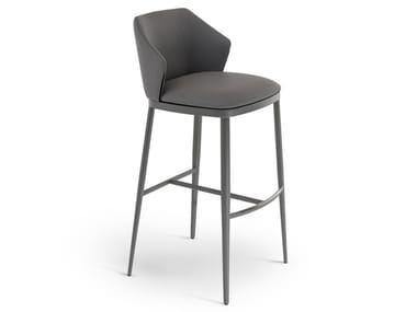 MIDA TOO - High leather stool with footrest (Request Info).