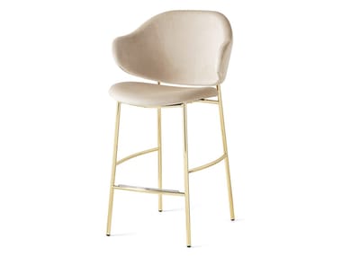 HOLLY - High fabric stool with footrest (Request Info).