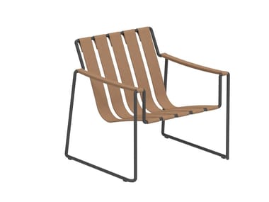 STRAPPY - Sled base Imitation leather easy chair with armrests (Request Info).