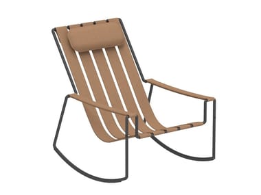 STRAPPY - Rocking Imitation leather garden armchair with armrests (Request Info).