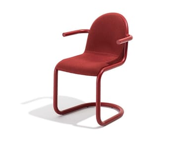 STRONG - Cantilever steel chair with armrests (Request Info).
