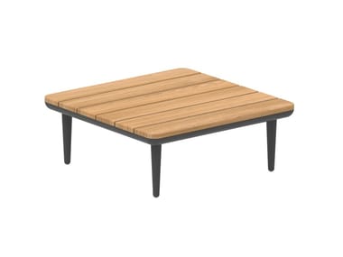 STYLETTO LOUNGE - Low square teak garden side table (Request Info).