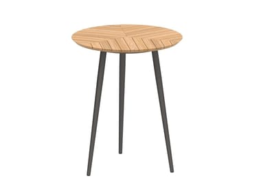 STYLETTO - Round teak high table (Request Info).