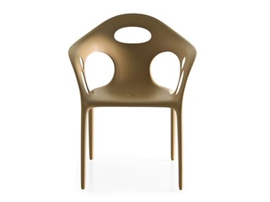SUPERNATURAL - Stackable polypropylene chair with armrests (Request Info).