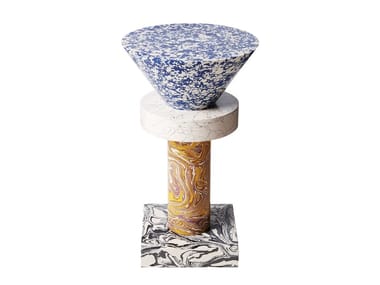 SWIRL TABLE CONE - Round marble coffee table (Request Info).