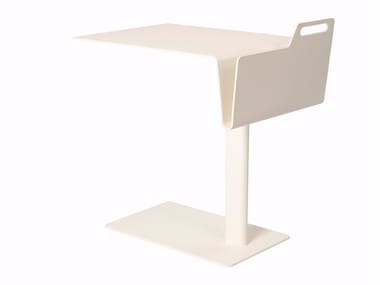 TAIL FOLDED - Powder coated steel side table with integrated magazine rack (Request Info).