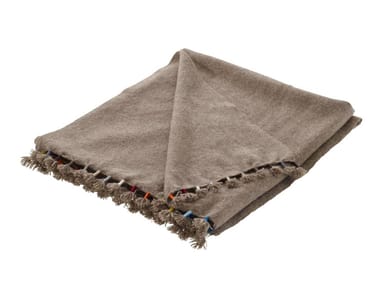 TASSELS - Solid-color reversible handmade wool lap robe (Request Info).